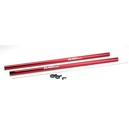 Tail Boom, Red (2) w/657mm Rudder Pushrod:600N, NP